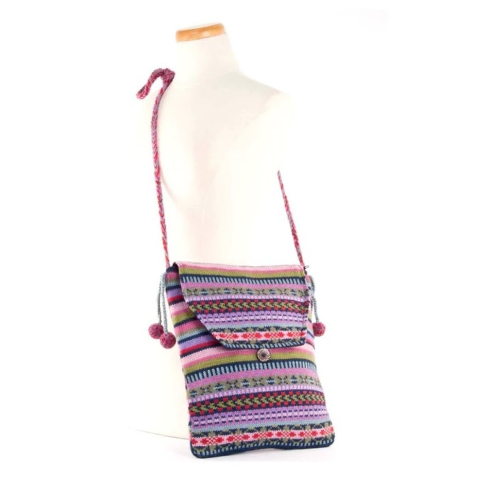 Freyja Handcrafted Wool Knit Handbag Teal